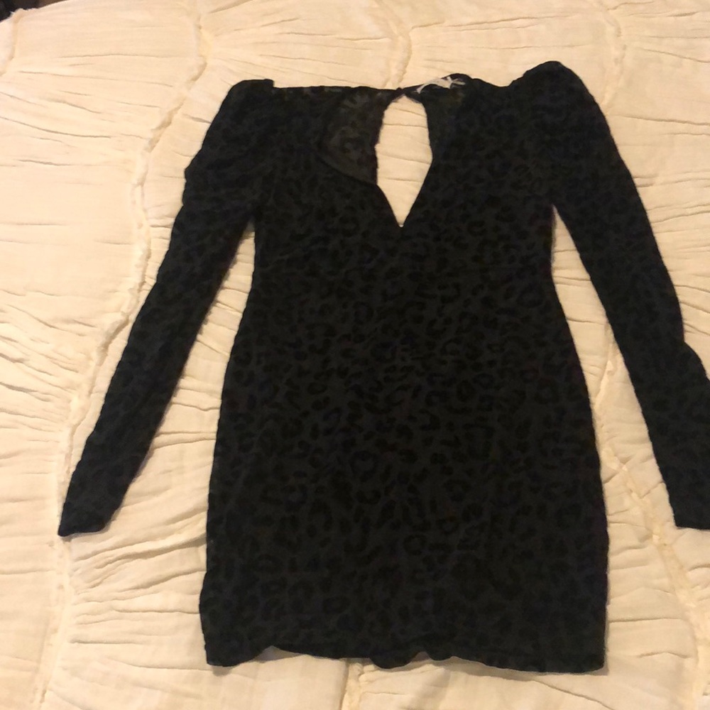 Black cheetah dress